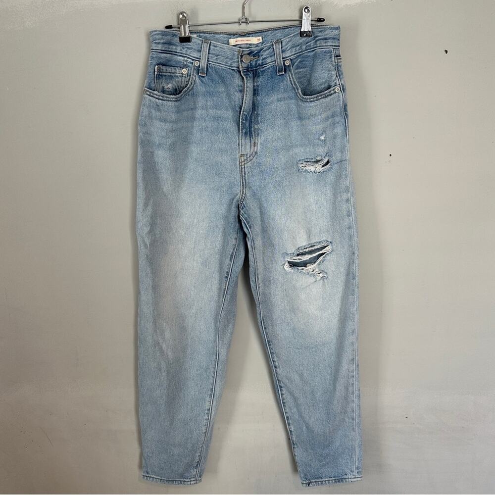 Levi's Premium High Loose Taper Jeans 29 Here To Stay Distressed Light Wash - Picture 2 of 14